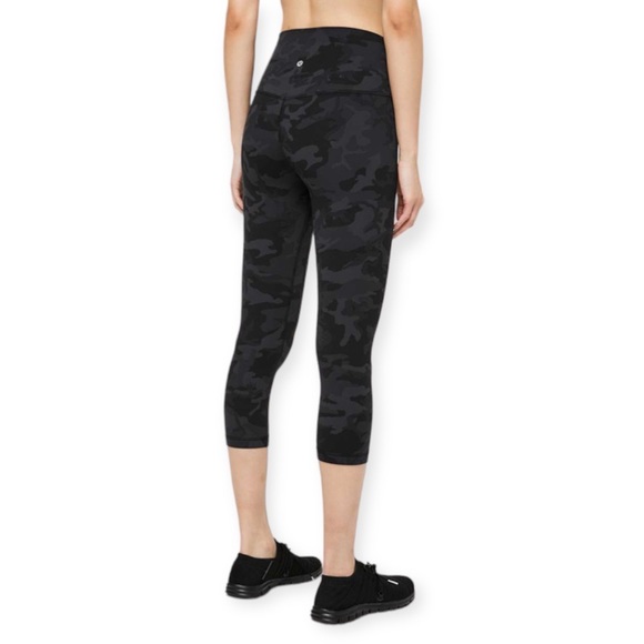 lululemon athletica Pants - Lululemon Align Crop High Rise Black and Gray Incognito Camo Size 8